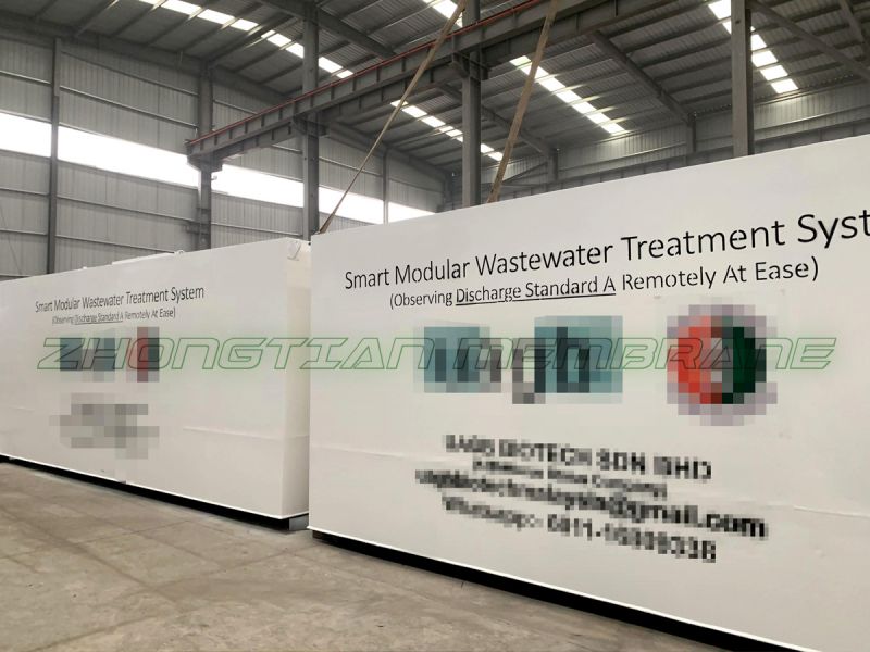 中天膜科技發(fā)往馬來西亞客戶智能一體化污水處理機順利出港
